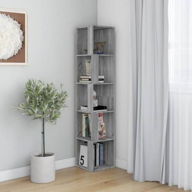 vidaXL Corner Cabinet Grey Sonoma 33x33x164.5 cm Engineered Wood