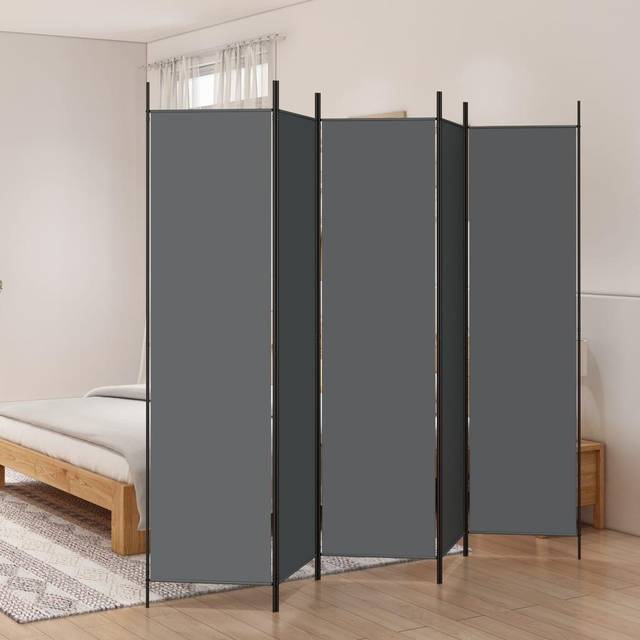 vidaXL 5-Panel Room Divider Anthracite 250x200 cm Fabric