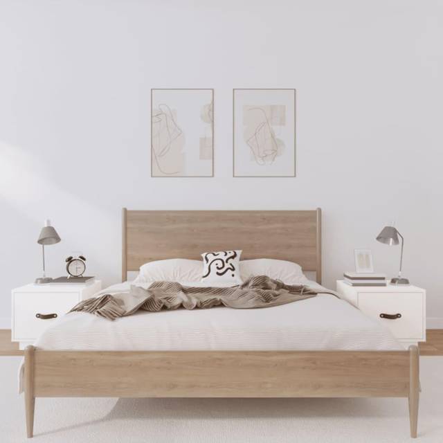 Bedside Cabinets 2 pcs White 40x34x35 cm Solid Wood Pine vidaXL