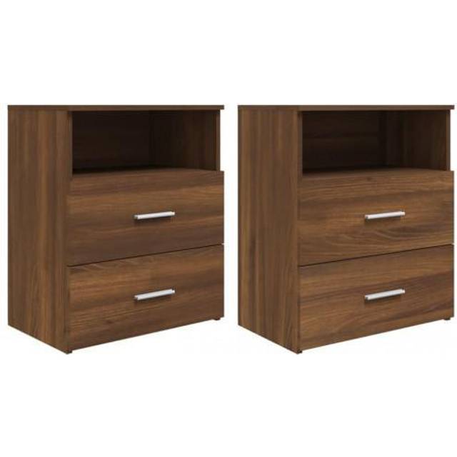 (brown oak, 2) vidaXL Bed Cabinet Bedside Cabinet Storage Cabinet Nightstand Bed Side Table