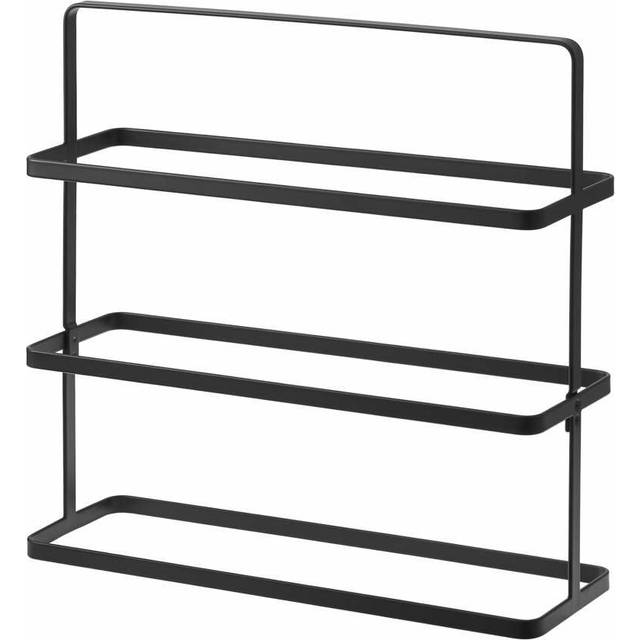 Yamazaki Home Compact Modern Metal Shoe Rack Steel Short Black