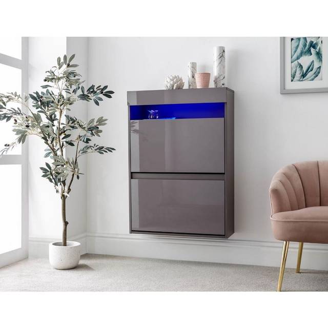Galicia Wall Hanging Two Tier Shoe Cabinet - Grey