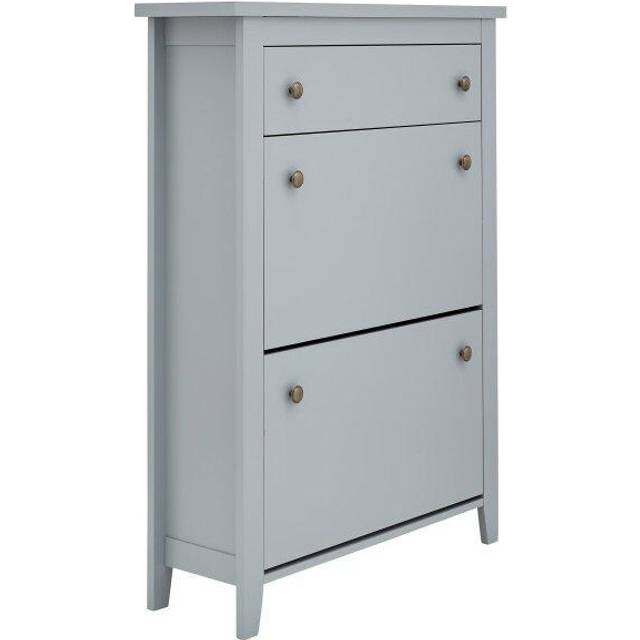 GFW Deluxe 2 Tier Grey Shoe Cabinet