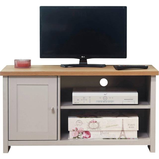 GFW Lancaster Single Door 2 Shelf Grey Small TV Cabinet