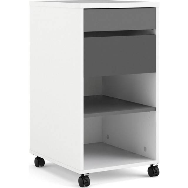 Function Plus Mobile File Cabinet 2 Drawers + 1 Shelf, White
