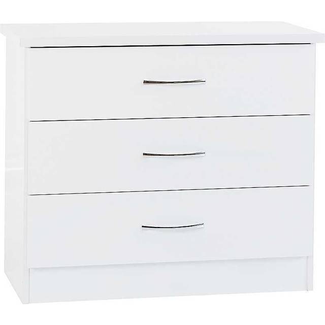 Nevada 3 Drawer Chest White Gloss