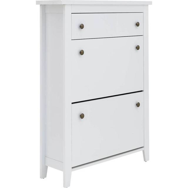 GFW Deluxe Two Tier Shoe Cabinet White