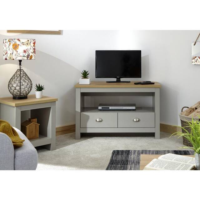 GFW Lancaster Corner TV Unit - Grey, Grey