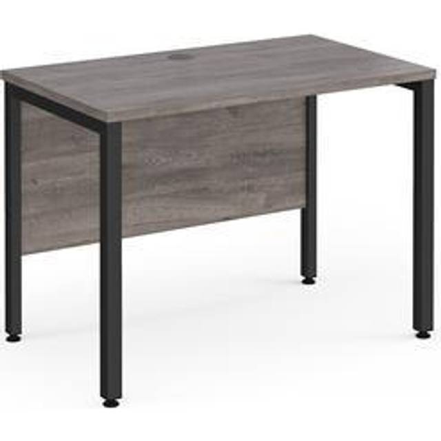 Maestro 25 Straight Office Desk Black Leg Frame and Grey Oak Table Top - 1000x600mm