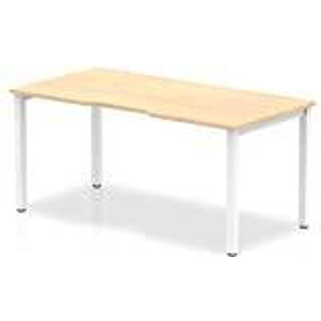 Evolve Single White Frame Bench Desk 1600 Maple - BE109