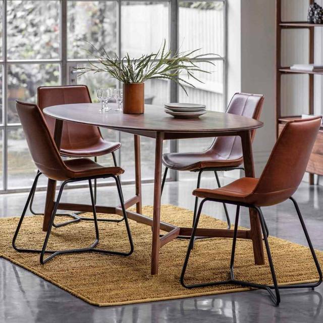 Crossland Grove Valencia Oval Dining Table Walnut 1800X1000X760mm, Brown
