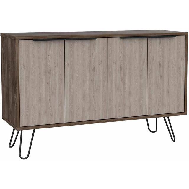 Nevada large 4 door sideboard - Smoked oak - Brown