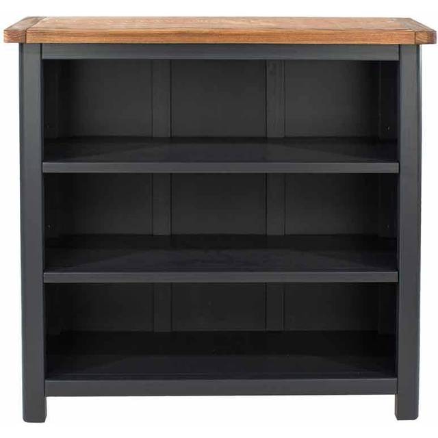 Core Products Dunkeld Handcrafted Low Bookcase With 3 Adjustable Shelves Midnight Blue, Blue