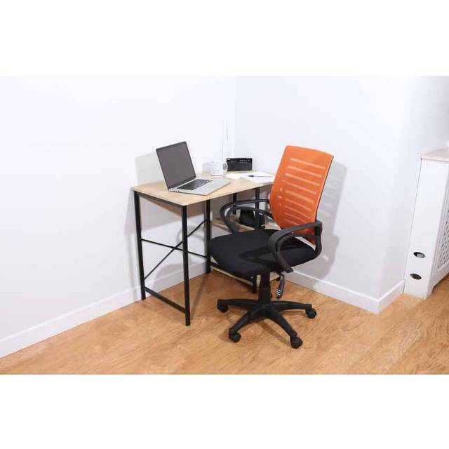 Loft Orange Mesh Swivel Home Office Chair - Luxe Study - Black - 57 x 58 x 101cm