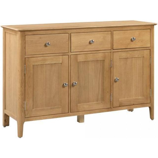 Julian Bowen Cotswold 3 Door 3 Drawer Oak Sideboard - Brown - 45 x 135 x 90cm