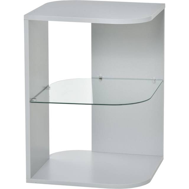 Homcom Side Table Three Layer Bedside Table Nightstand W/ 2 Storage Shelves In Grey - One Size
