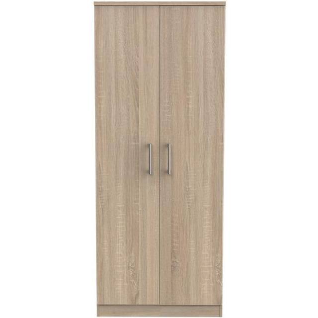 Crowndale Devon Ready Assembled 2 Door Bardolino Oak Wardrobe - Brown