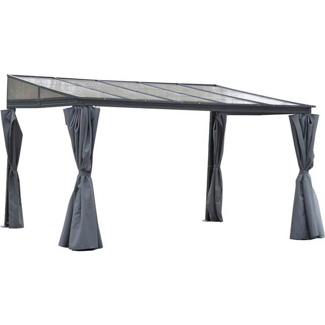 Outsunny 4 x 3m Outdoor Pergola Gazebo - Grey, Grey