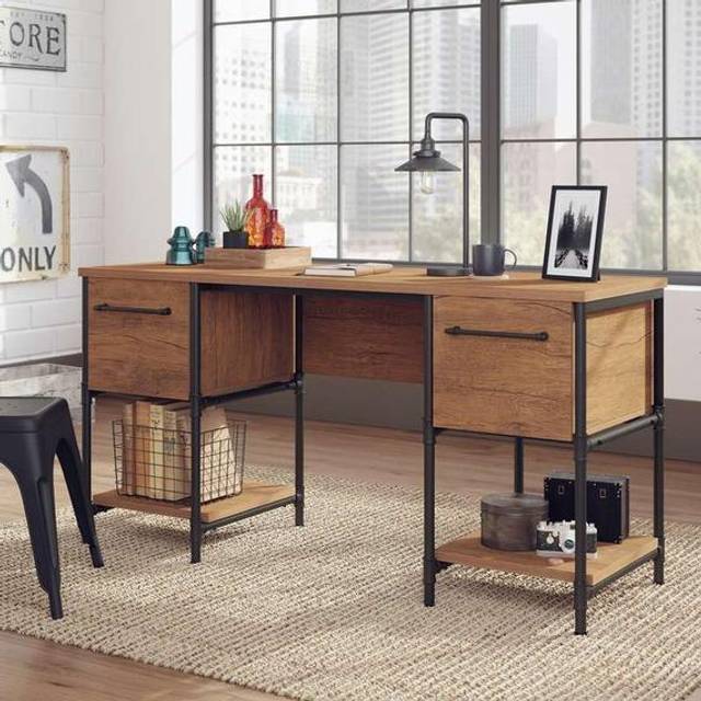 TEKNIK Iron Foundry 5427134 Desk - Checked Oak