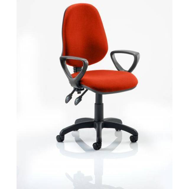 Eclipse Plus II Lever Task Operator Chair Bespoke with Loop Arms In Tabasco Oran - Tabasco Orange