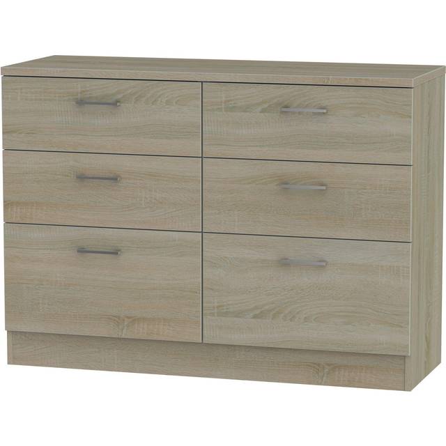 Welcome Furniture Ready Assembled Yelanto 6 Drawer Midi Chest - Darkolino, Multi