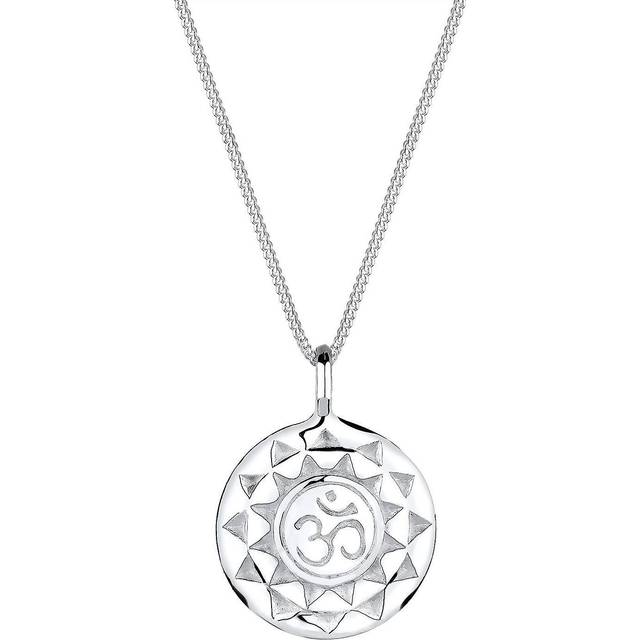 Elli halsband dam yoga Talisman Om Mantra i 925 sterlingsilver, 450, fasettad slipning, Utan