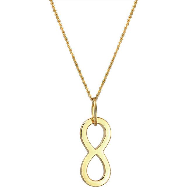 Elli PREMIUM halsband damer infinity symbol i 585 gult guld, Gult guld