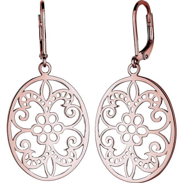 Elli örhängen damörhängen ornament blommig i 925 sterlingsilver, fasettad slipning, Utan