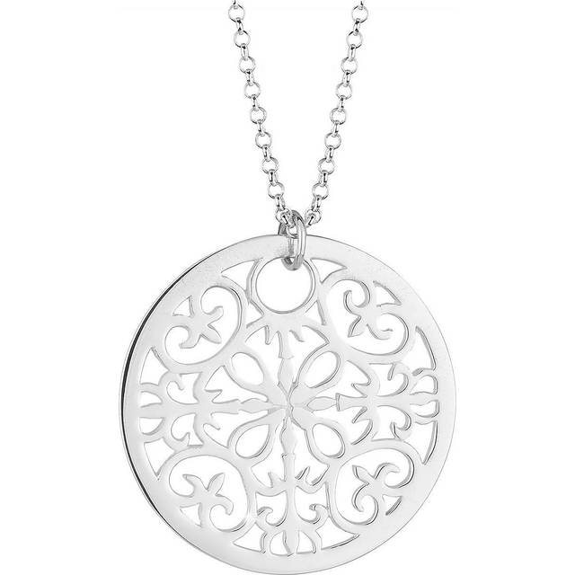 Elli halsband mynt symbol prydnad 925 silver, 70cm, Silver, Ingen ädelsten
