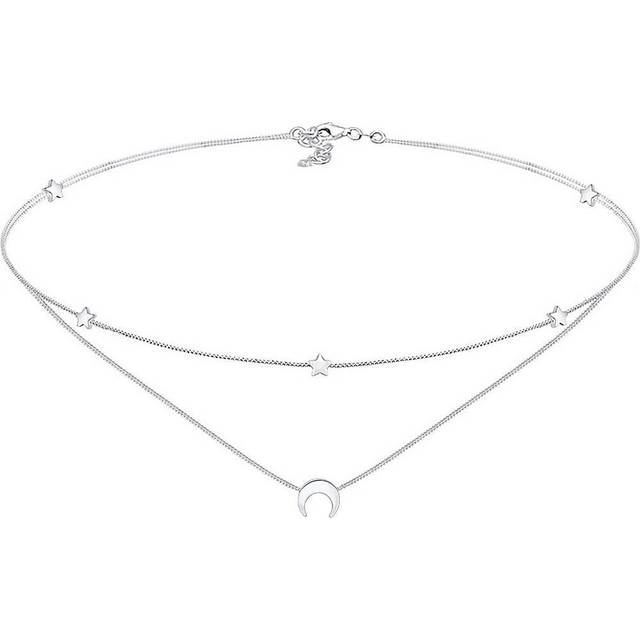 Elli Layer Choker Astro Halsband, Silver, 36 cm