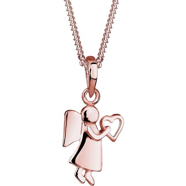 Elli halsband damer ängel hjärta talisman i 925 sterlingsilver, 45, Silver, Ingen ädelsten