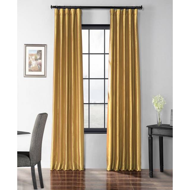HPD Half Price Drapes Blackout Curtains for Bedroom & Living Room - Faux Silk Taffeta Blackout Curtain 50 X 96 (1 Panel)  PTCH-BO404-96  Golden Spice