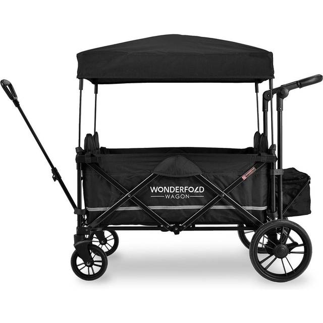 Wonderfold X4 Push & Pull Quad Stroller Wagon - Pitch Black