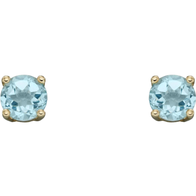 9ct March Aquamarine 4mm Stud Earrings GE2328