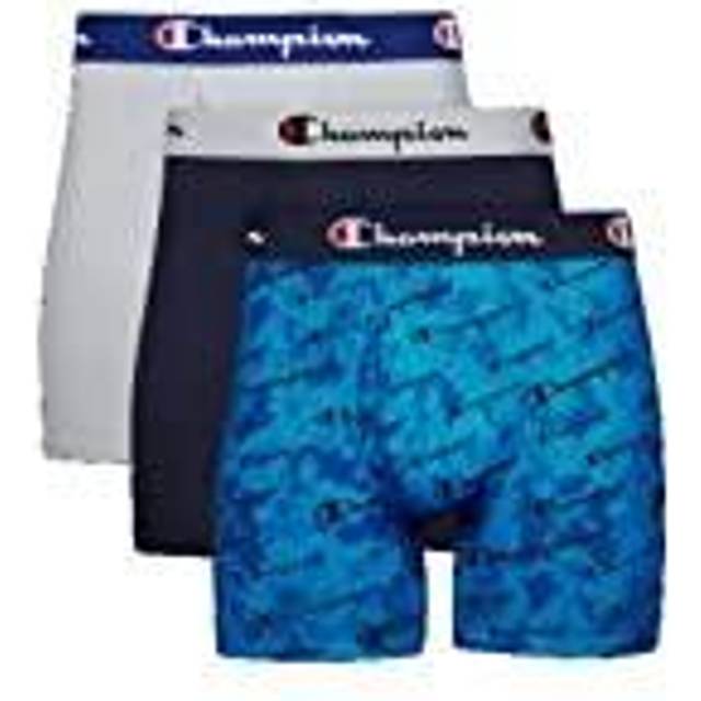 Champion Mens Underwear Briefs  Every Day Comfort Stretch Cotton Moisture-wicking Multi-pack Boxer  Black/Black/Oxford Grey Heather - 3 Pack  Medium U