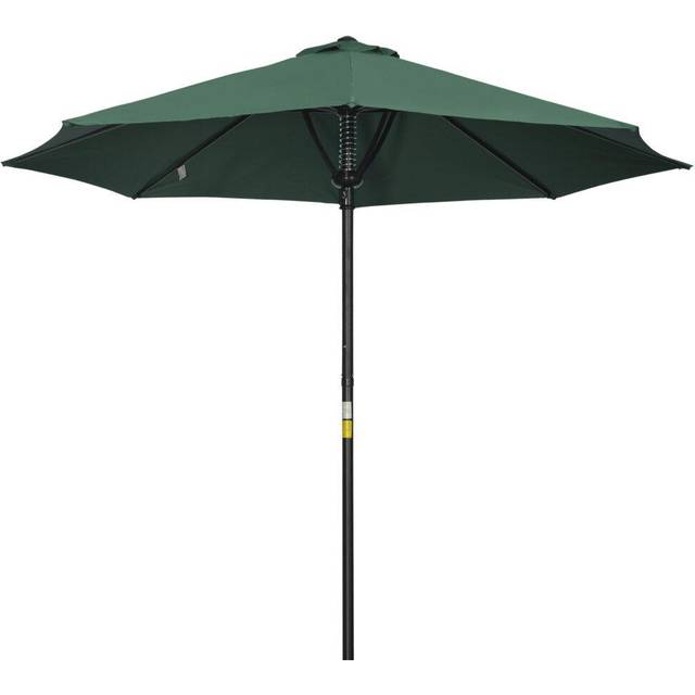 Outsunny Garden Parasol Umbrella, Outdoor Market Table Umbrella Sun Shade Canopy With 8 Ribs, Green