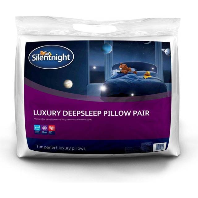 Silentnight Deep Sleep Kuddar 2-pack – medium stöd bekväm hålfiberbädd för fram-, rygg- och sidosovare maskintvättbar allergivänlig mot standardstorlek, vit