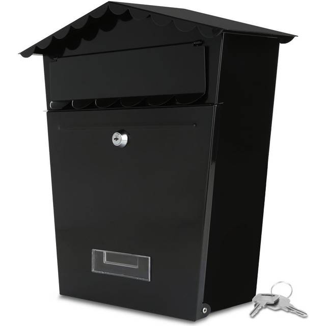 Serenelife Indoor & Outdoor Wall Mount Locking Mailbox | Secure Key & Lock Mechanism | Weather Resistant & Durable | Easy Access Metal Flap | Includes