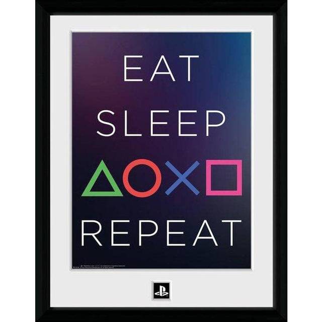 GB Eye Playstation Eat Sleep Repeat Framed Photographic Collector Print