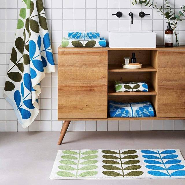 (Riviera, 100x150cm Bath Sheet) Orla Kiely Bath Linen Trio Stem Towels Dune Riviera