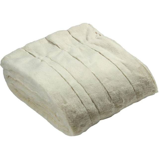 Paoletti Empress Faux Fur Throw Polyester Cream 200 x 140cm, Cream