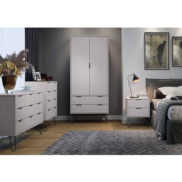 Augusta Grey 2 Door 2 Drawer Wardrobe