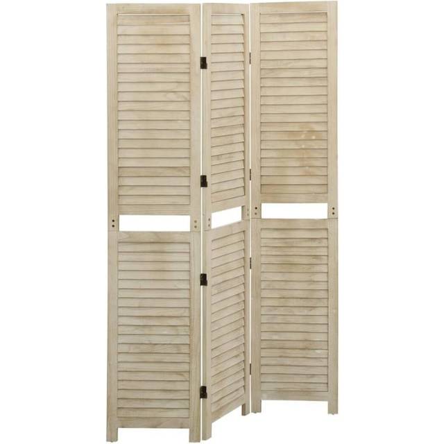 vidaXL 3-Panel Room Divider 105x165 cm Solid Wood Paulownia - Brown