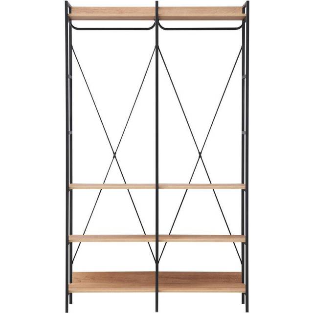 Wide Open Wardrobe with 8 Shelves - Riviera Oak - Brown