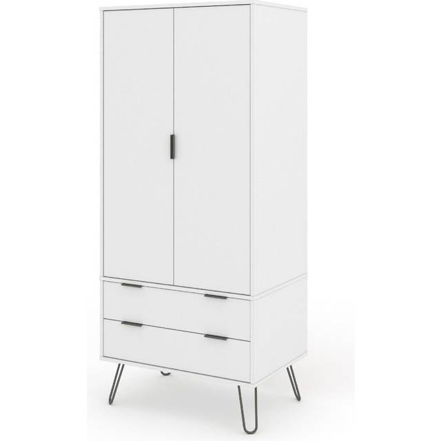 Augusta White 2 Door, 2 Drawer Wardrobe