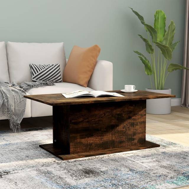 vidaXL Coffee Table Smoked Oak 102x55.5x40 cm Engineered Wood - Brown
