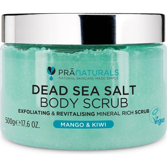 Pranaturals dead sea salt bath body scrub mango & kiwi organic mineral-rich 500g