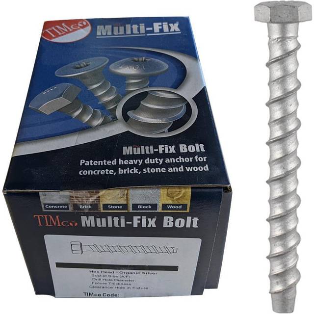 Timco - Multi-Fix Bolts Hex Head Exterior Silver - 10.0 x 60