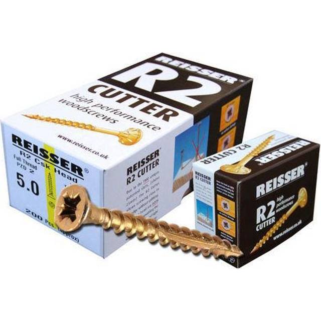 Reisser cutter csk pozi yellow woodscrew 3.5 x 30mm cp (box of 200)