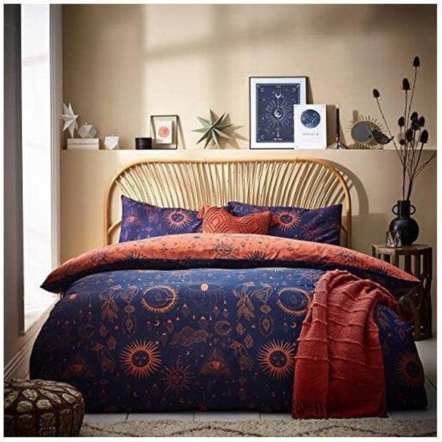 Constellation Reversible Polycotton Duvet Cover Set - Navy (Super King - 2 Standard Pillowcases)